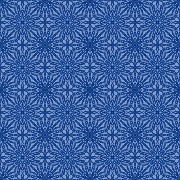 Hermosa estrella de flor azul abstracta y sombreado de tela sin costura patrón étnico fondo gráfico decorativo y arte de la moda