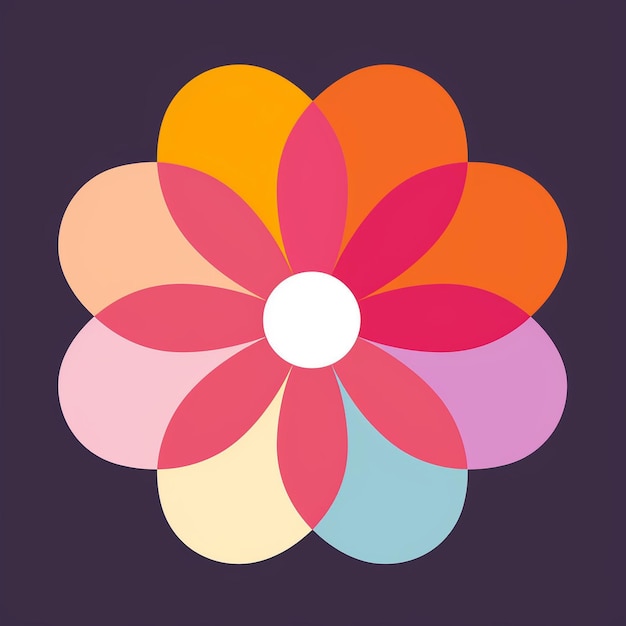 Una hermosa flor de arte vectorial con logotipo