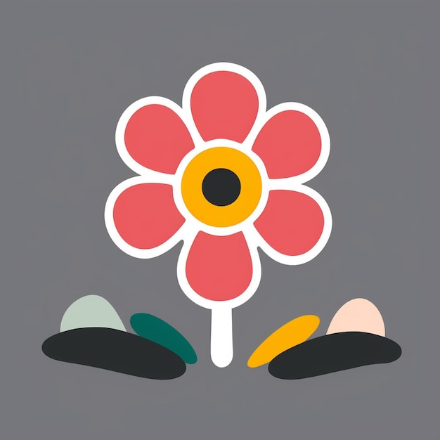 Una hermosa flor de arte vectorial con logotipo