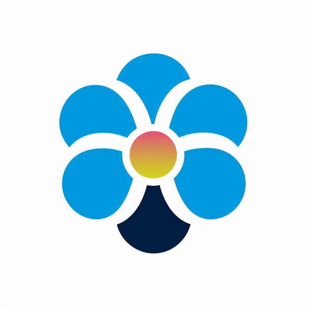 Una hermosa flor de arte vectorial con logotipo