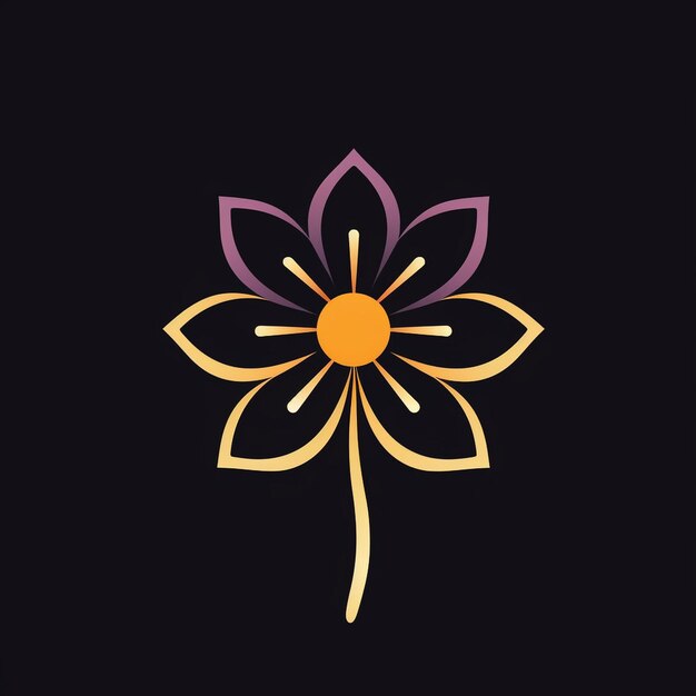 Una hermosa flor de arte vectorial con logotipo