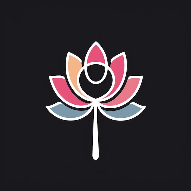 Una hermosa flor de arte vectorial con logotipo