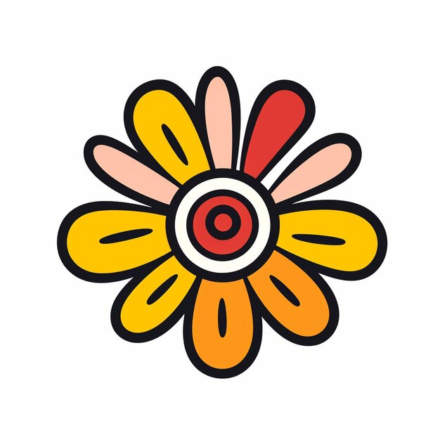 Una hermosa flor de arte vectorial con logotipo