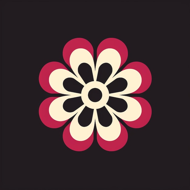 Una hermosa flor de arte vectorial con logotipo