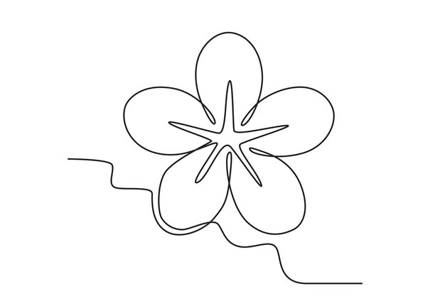 Una hermosa flor de cerezo en la primavera Cerezo en flor dibujo en línea