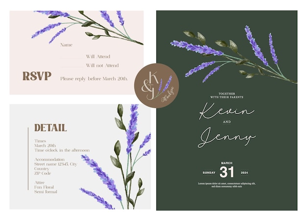 hermosa flor elegante invitación de boda plantilla diseño imprimible