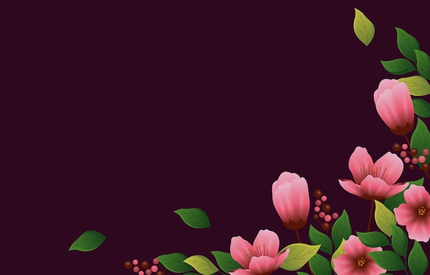 Hermosa Flor Flor Durazno Otoño Floral Hojas Fondo Espacio Blanco