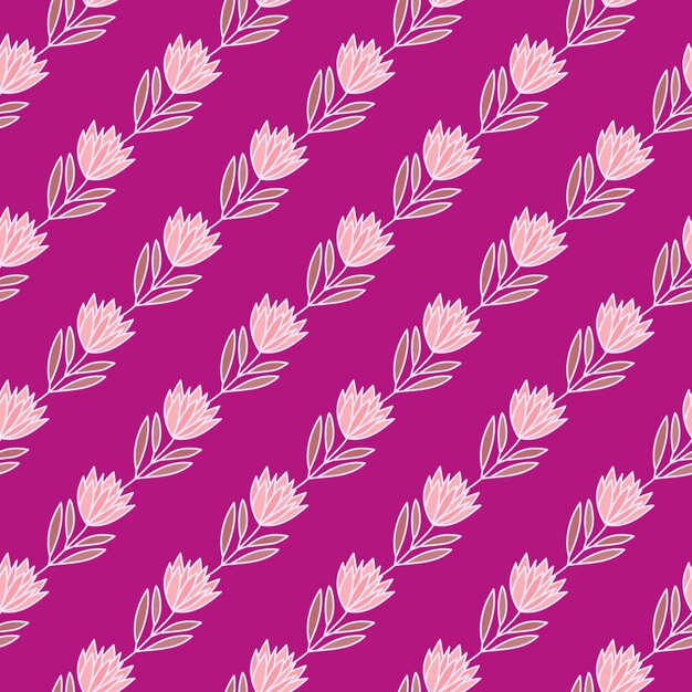 Hermosa flor de patrones sin fisuras Papel tapiz floral de contorno simple