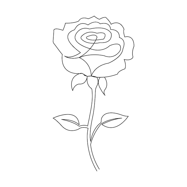 hermosa flor de rosa continua un dibujo a mano de una línea ilustración vectorial de arte