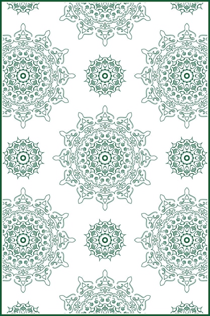 Hermosa forma de mandala con un color verde dominante único