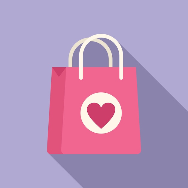 Una hermosa ilustración de una bolsa de compras sobre un fondo púrpura