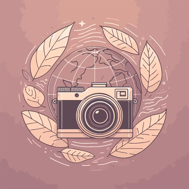 Vector una hermosa ilustración de cámara aislada concepto del día mundial de la fotografía