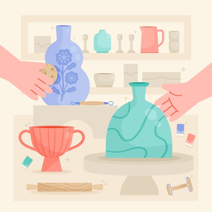 Vector una hermosa ilustración de cerámica