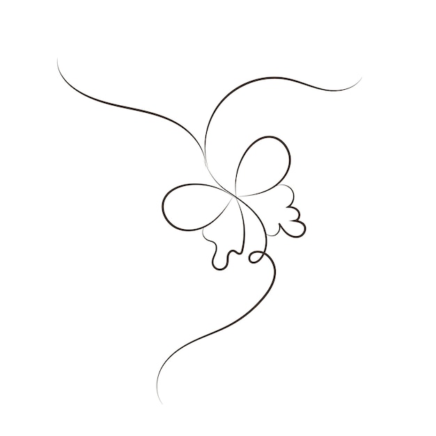 Hermosa ilustración de contorno de mariposa