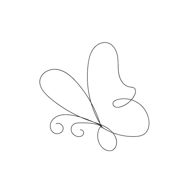 Hermosa ilustración de contorno de mariposa