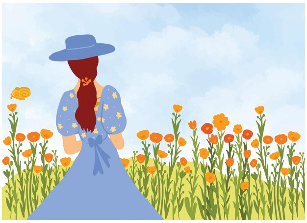 Vector hermosa ilustración de dibujos animados de flores de verano