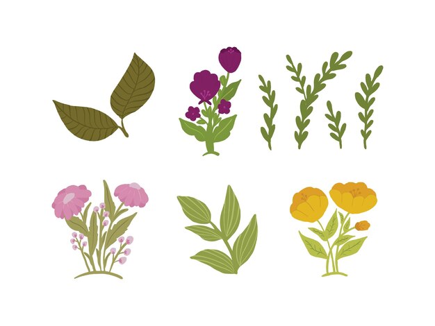 Hermosa ilustración de dibujos animados de flores de verano