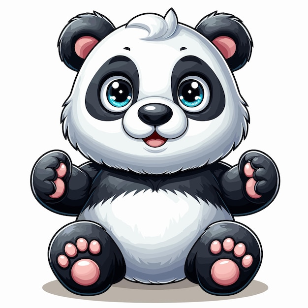 hermosa ilustración de dibujos animados de Panda Vector