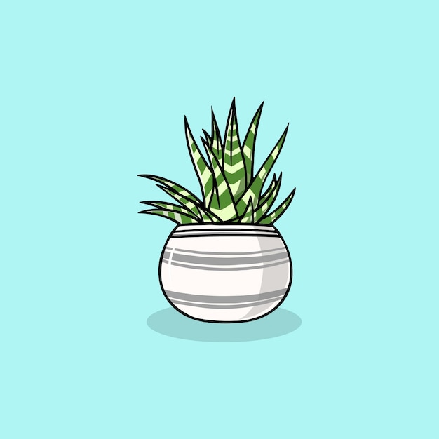 Hermosa ilustración de dibujos animados de Sansevieria