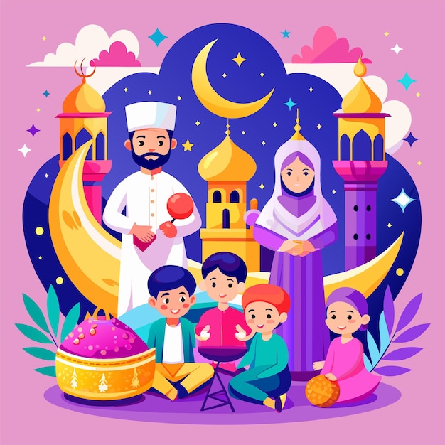 Una hermosa ilustración de Eid al-Fitr