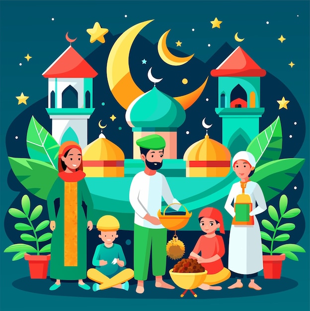 Una hermosa ilustración de Eid al-Fitr