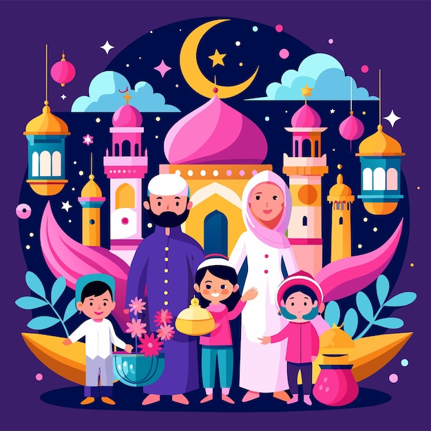 Vector una hermosa ilustración de eid al-fitr