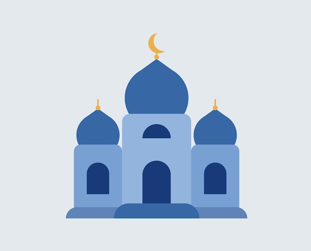 Hermosa ilustración del icono del templo musulmán. Hito cultural oriental. Elementos vectoriales