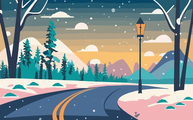 Vector una hermosa ilustración del paisaje vectorial