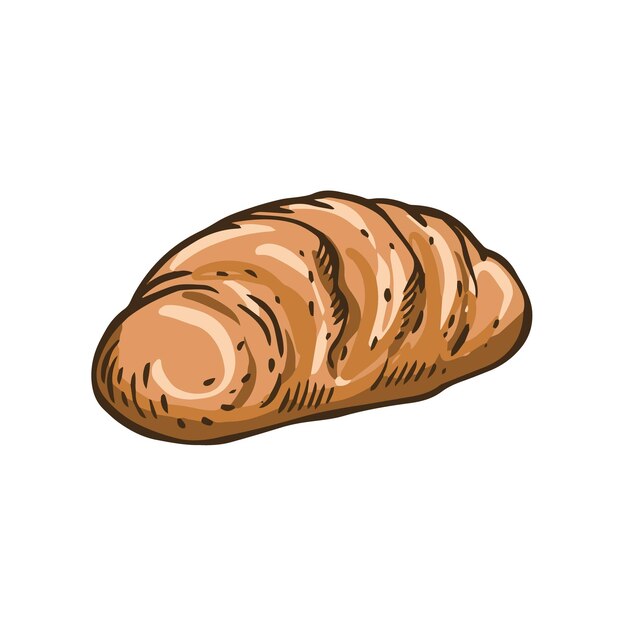 Una hermosa ilustración de un pan recién horneado de artesanía elaborado de manera distintiva