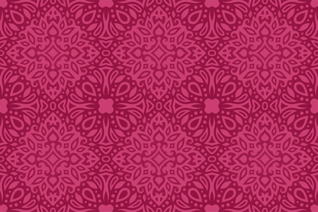 Hermosa ilustración con patrones sin fisuras de azulejo vintage rosa abstracto