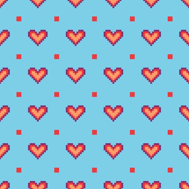 Hermosa ilustración de patrones sin fisuras con corazones