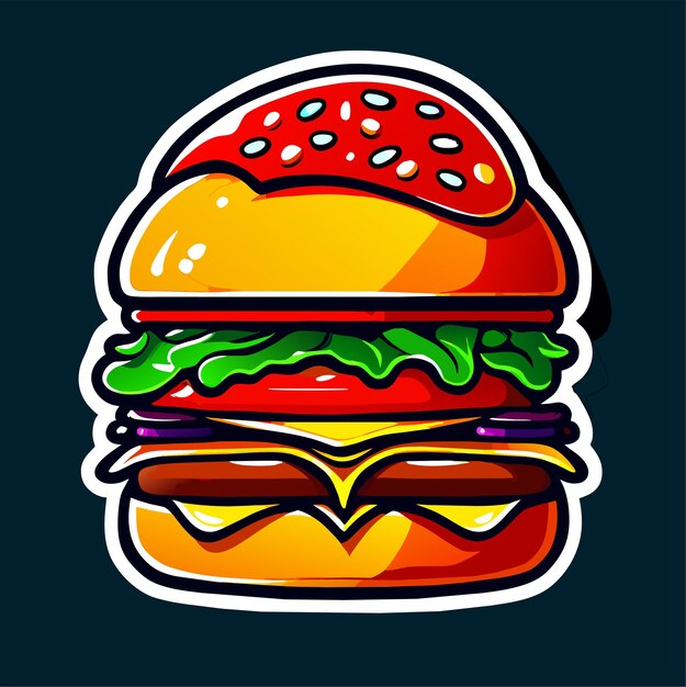 Vector hermosa ilustración realista de comida rápida para hamburguesas