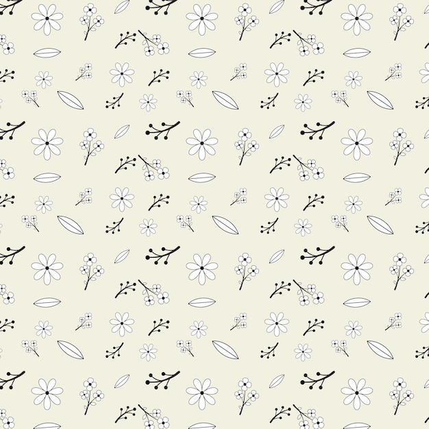 Hermosa ilustración de vector de fondo de patrón de flores sin costuras