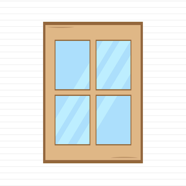 Vector hermosa ilustración de vector de ventana de vidrio