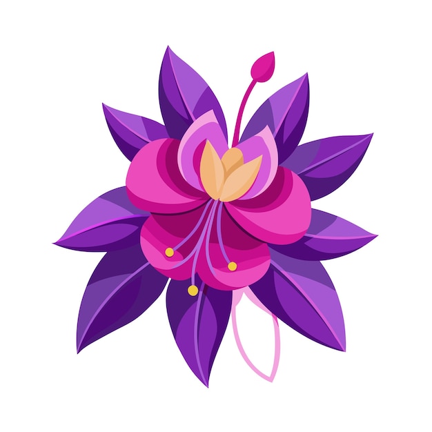 Una hermosa ilustración vectorial de estilo plano de flor