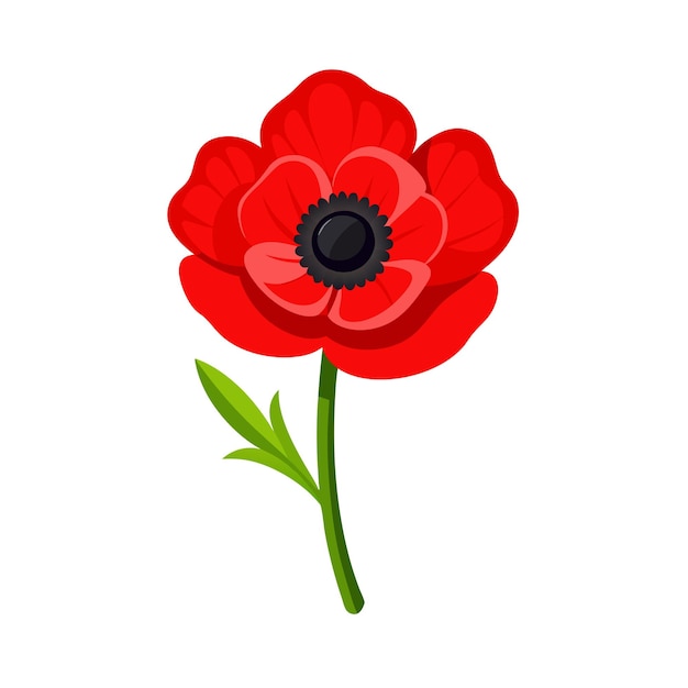 Una hermosa ilustración vectorial de estilo plano de flor