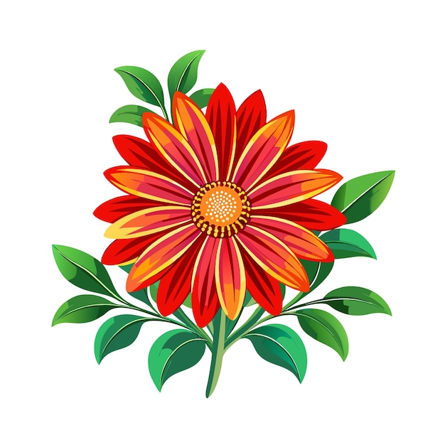 Una hermosa ilustración vectorial de estilo plano de flor