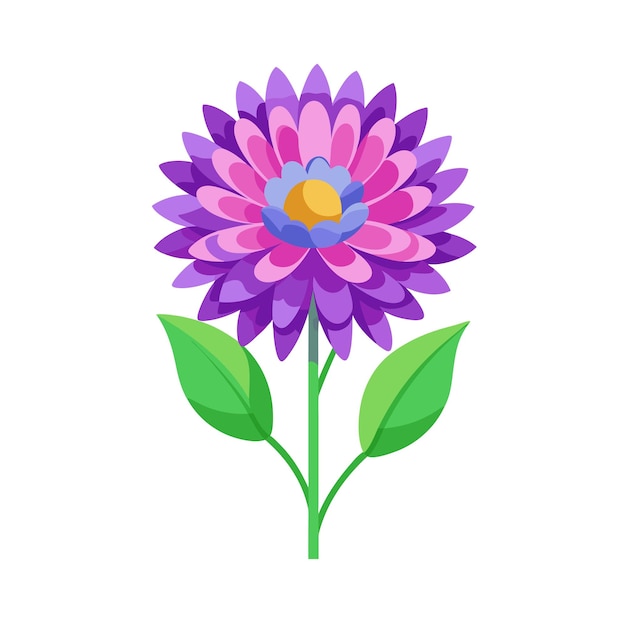 Una hermosa ilustración vectorial de estilo plano de flor