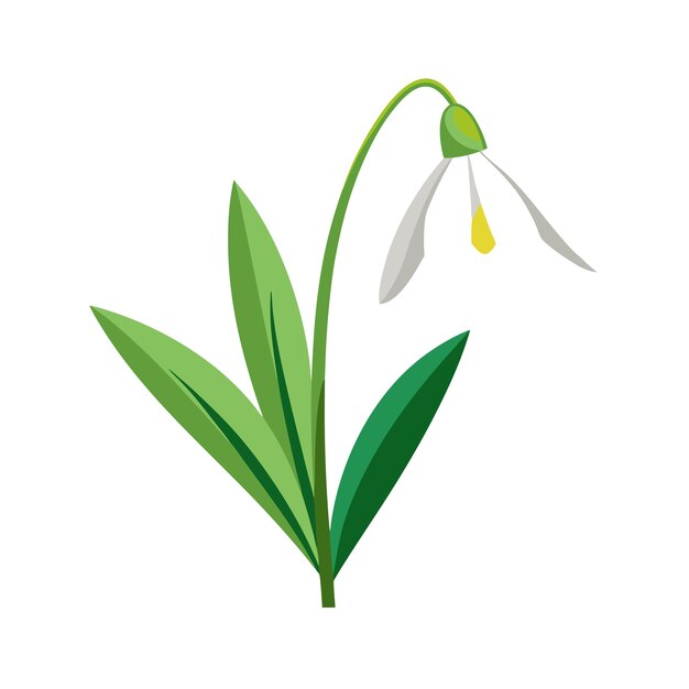 Una hermosa ilustración vectorial de estilo plano de flor
