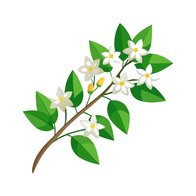 Una hermosa ilustración vectorial de estilo plano de flor
