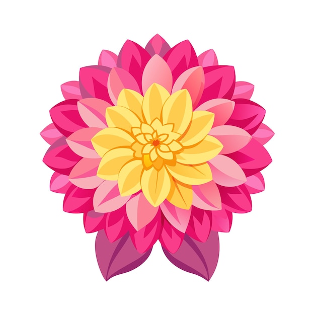 Una hermosa ilustración vectorial de estilo plano de flor