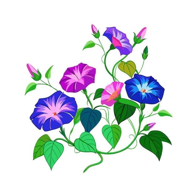 Una hermosa ilustración vectorial de estilo plano de flor