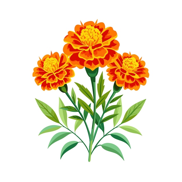 Una hermosa ilustración vectorial de estilo plano de flor
