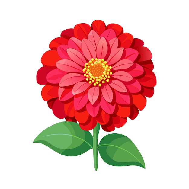 Una hermosa ilustración vectorial de estilo plano de flor