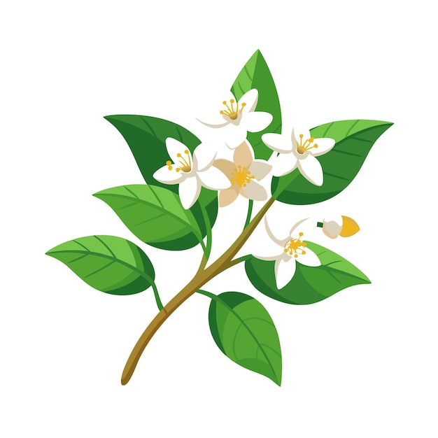 Una hermosa ilustración vectorial de estilo plano de flor