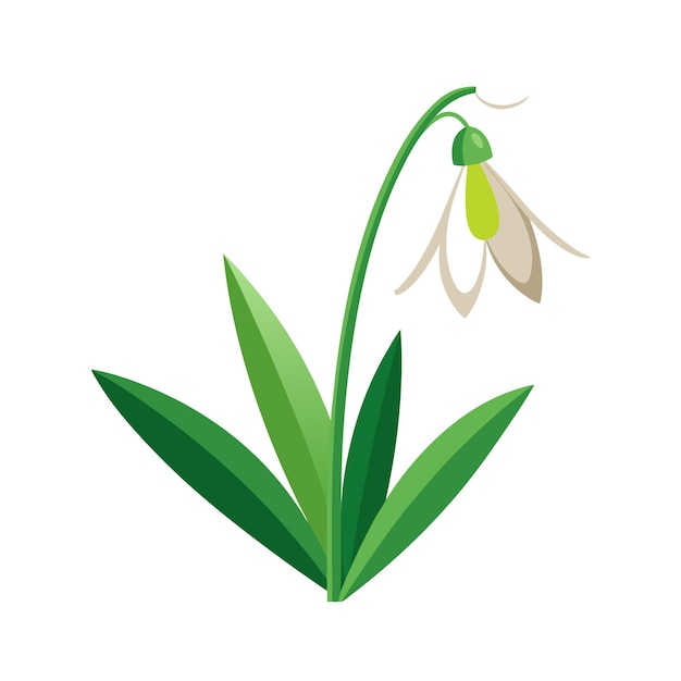 Una hermosa ilustración vectorial de estilo plano de flor
