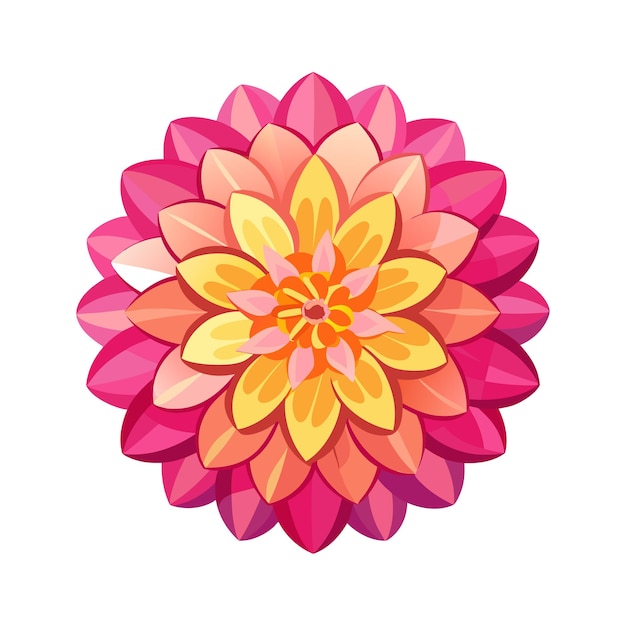 Una hermosa ilustración vectorial de estilo plano de flor