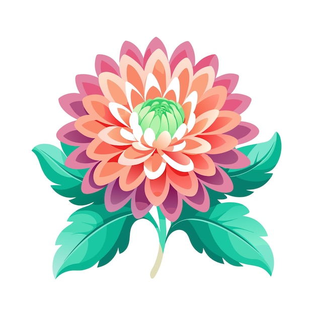 Una hermosa ilustración vectorial de estilo plano de flor