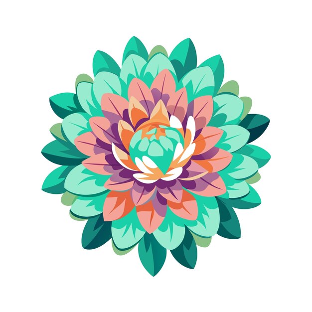 Una hermosa ilustración vectorial de estilo plano de flor