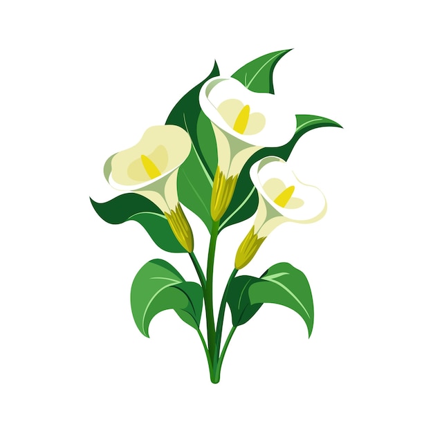 Una hermosa ilustración vectorial de estilo plano de flor